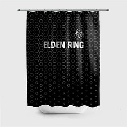 Шторка для душа Elden Ring glitch на темном фоне: символ сверху, цвет: 3D-принт