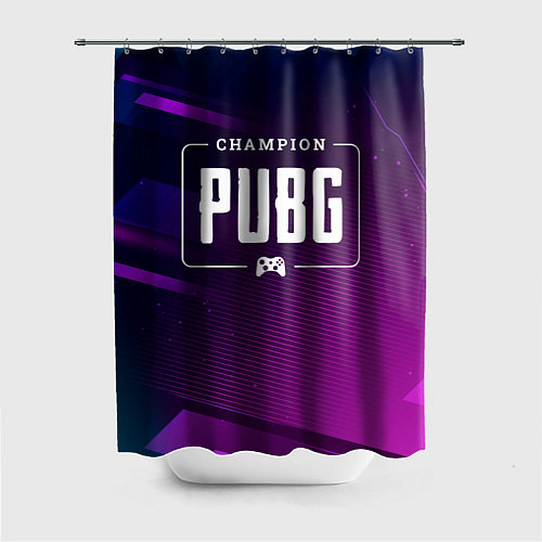 Шторка для ванной PUBG gaming champion: рамка с лого и джойстиком на / 3D-принт – фото 1