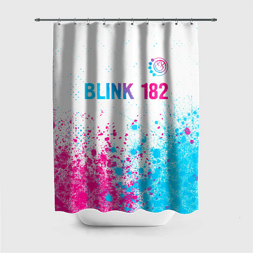 Шторка для ванной Blink 182 neon gradient style: символ сверху / 3D-принт – фото 1