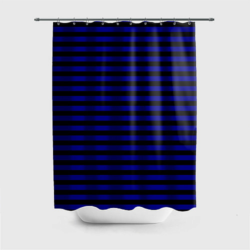 Шторка для ванной Черно-синие полосы / 3D-принт – фото 1