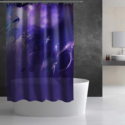 Шторка для душа Фиолетовый необъятный космос, цвет: 3D-принт — фото 2