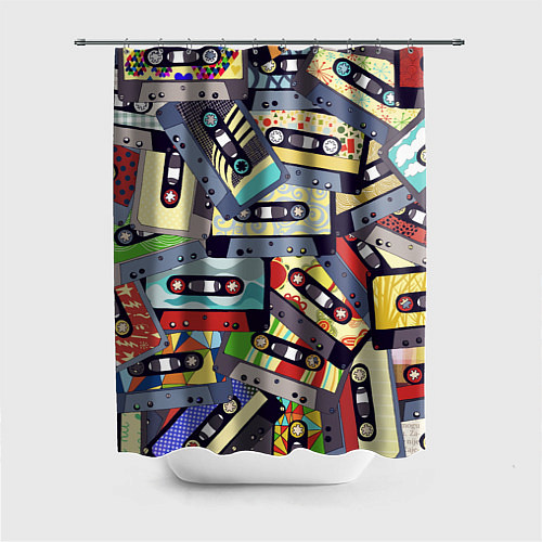 Шторка для ванной Касеты 80-е / 3D-принт – фото 1
