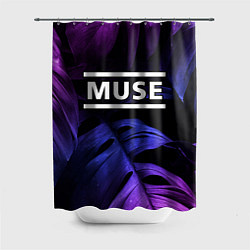 Шторка для ванной Muse neon monstera