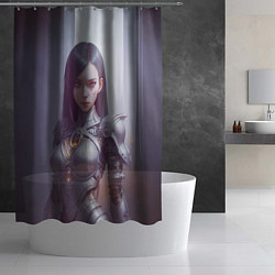 Шторка для душа Девушка киберпанк, цвет: 3D-принт — фото 2