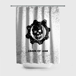 Шторка для ванной Gears of War с потертостями на светлом фоне