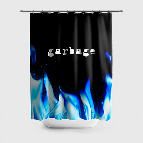 Шторка для ванной Garbage blue fire / 3D-принт – фото 1