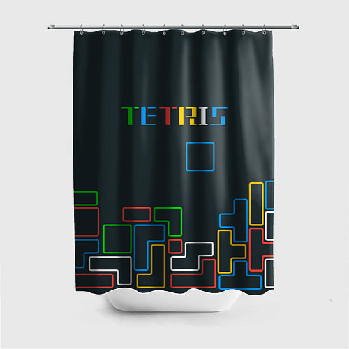 Шторка для ванной Tetris neon / 3D-принт – фото 1