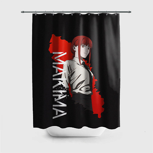 Шторка для ванной Макима Chainsaw Man / 3D-принт – фото 1