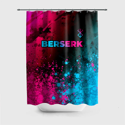 Шторка для ванной Berserk - neon gradient: символ сверху / 3D-принт – фото 1
