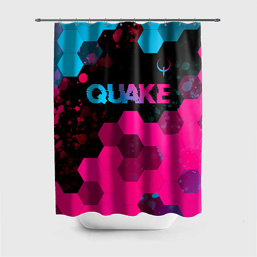 Шторка для ванной Quake - neon gradient: символ сверху / 3D-принт – фото 1