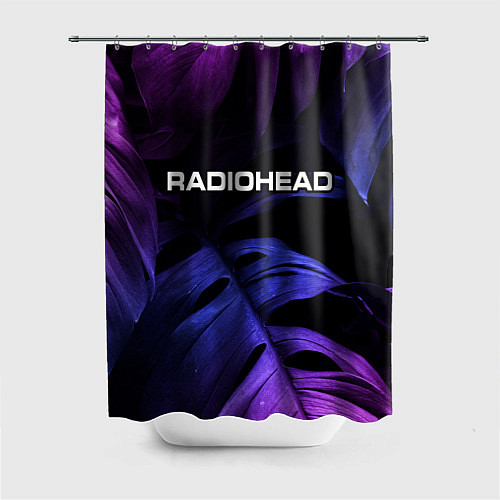 Шторка для ванной Radiohead neon monstera / 3D-принт – фото 1