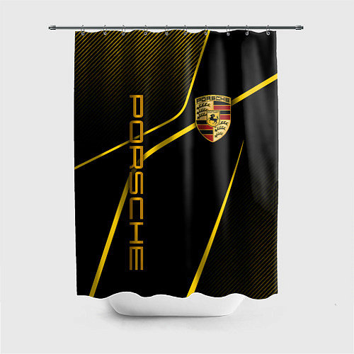 Шторка для ванной Porsche - Gold line / 3D-принт – фото 1