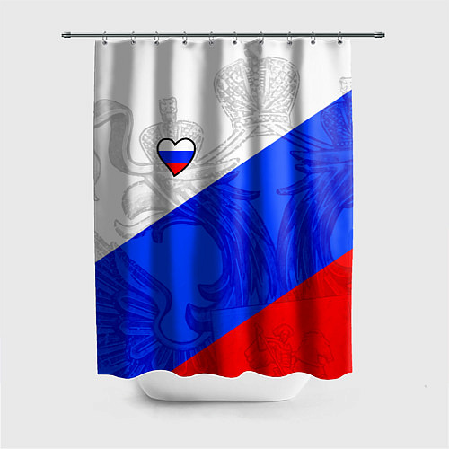 Шторка для ванной Сердечко - Россия / 3D-принт – фото 1