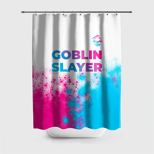Шторка для ванной Goblin Slayer neon gradient style: символ сверху / 3D-принт – фото 1
