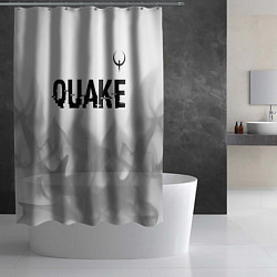 Шторка для душа Quake glitch на светлом фоне: символ сверху, цвет: 3D-принт — фото 2
