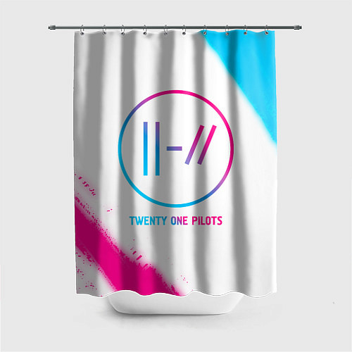 Шторка для ванной Twenty One Pilots neon gradient style / 3D-принт – фото 1