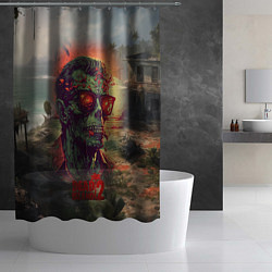 Шторка для душа Dead island 2 zombie, цвет: 3D-принт — фото 2