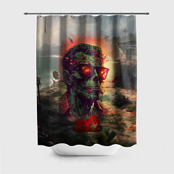 Шторка для душа Dead island 2 zombie, цвет: 3D-принт