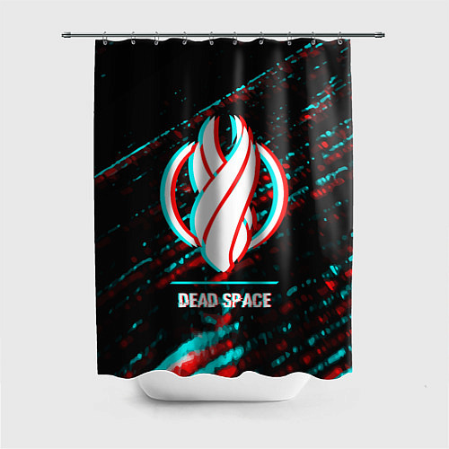 Шторка для ванной Dead Space в стиле glitch и баги графики на темном / 3D-принт – фото 1