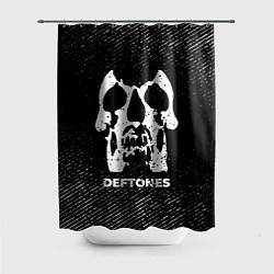 Шторка для ванной Deftones с потертостями на темном фоне