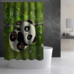Шторка для душа Панда на дереве отдыхает, цвет: 3D-принт — фото 2