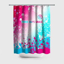 Шторка для ванной Three Days Grace neon gradient style: символ сверх