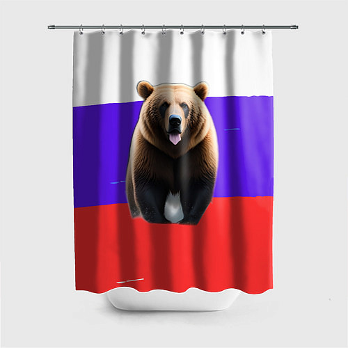 Шторка для ванной Медведь на флаге / 3D-принт – фото 1