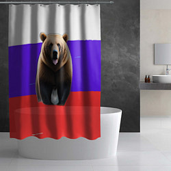 Шторка для душа Медведь на флаге, цвет: 3D-принт — фото 2