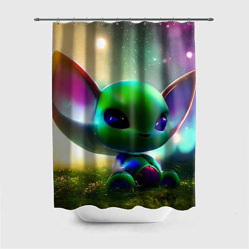 Шторка для ванной Крошка инопланетянин / 3D-принт – фото 1