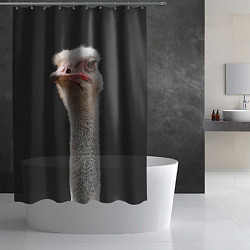 Шторка для душа Голова страуса, цвет: 3D-принт — фото 2