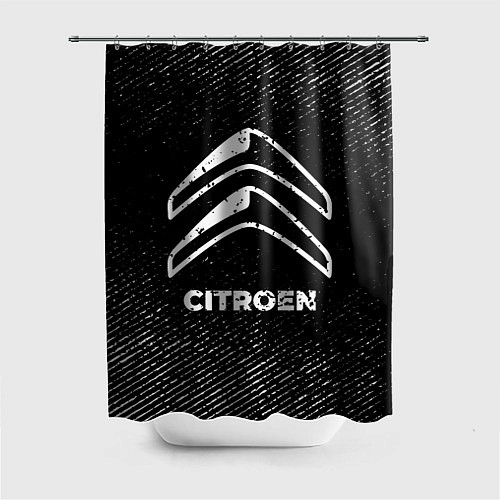 Шторка для ванной Citroen с потертостями на темном фоне / 3D-принт – фото 1