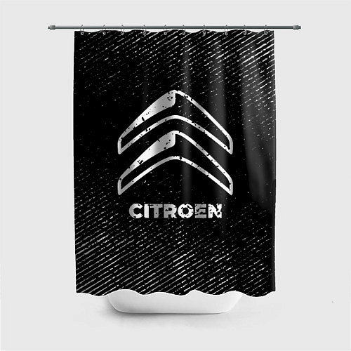 Шторка для ванной Citroen с потертостями на темном фоне / 3D-принт – фото 1