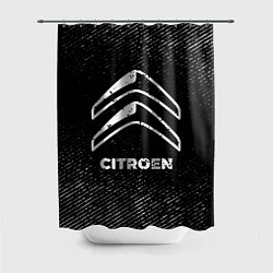 Шторка для ванной Citroen с потертостями на темном фоне