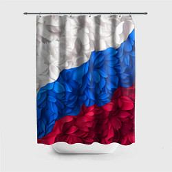 Шторка для ванной Флаг России из цветов