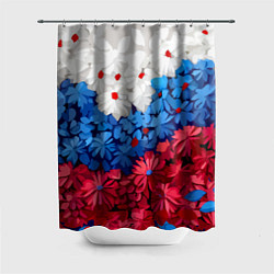 Шторка для ванной Флаг РФ из цветов