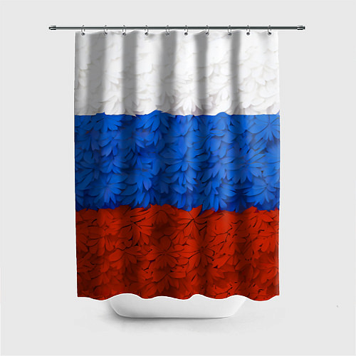 Шторка для ванной Флаг Российской Федерации из цветов / 3D-принт – фото 1