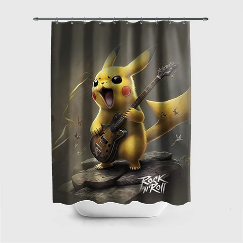 Шторка для ванной Pikachu rock / 3D-принт – фото 1