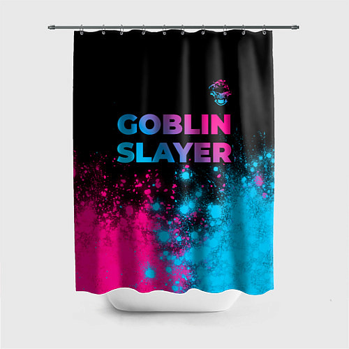 Шторка для ванной Goblin Slayer - neon gradient: символ сверху / 3D-принт – фото 1