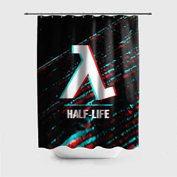 Шторка для ванной Half-Life в стиле glitch и баги графики на темном