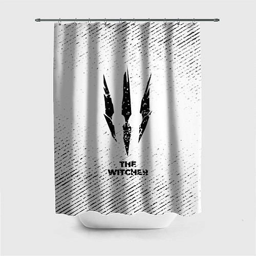 Шторка для ванной The Witcher с потертостями на светлом фоне / 3D-принт – фото 1