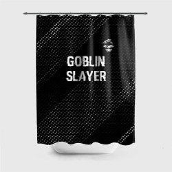 Шторка для ванной Goblin Slayer glitch на темном фоне: символ сверху