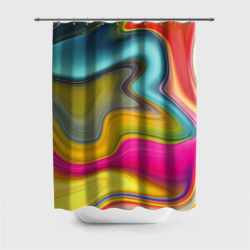 Шторка для ванной Волны цвета / 3D-принт – фото 1
