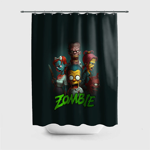Шторка для ванной Симпсоны зомби / 3D-принт – фото 1