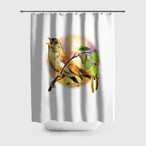 Шторка для ванной Соловей / 3D-принт – фото 1