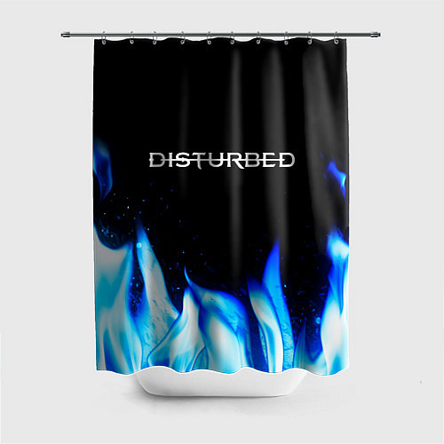 Шторка для ванной Disturbed blue fire / 3D-принт – фото 1