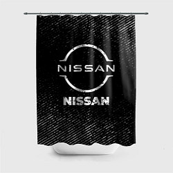Шторка для ванной Nissan с потертостями на темном фоне