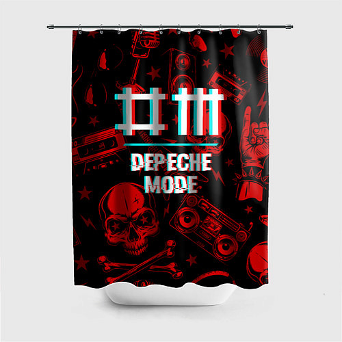 Шторка для ванной Depeche Mode rock glitch / 3D-принт – фото 1