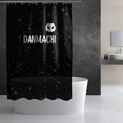 Шторка для душа DanMachi glitch на темном фоне: символ сверху, цвет: 3D-принт — фото 2