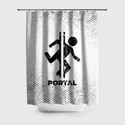 Шторка для душа Portal с потертостями на светлом фоне, цвет: 3D-принт