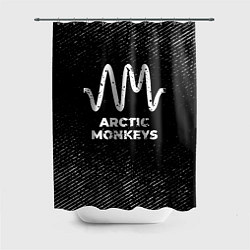 Шторка для ванной Arctic Monkeys с потертостями на темном фоне